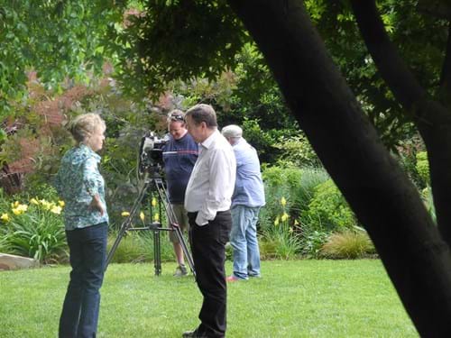 Landscape Design Melbourne | Sandra McMahon Gardenscape Design | Filming of the garden for the ABC's Gardening Australia.